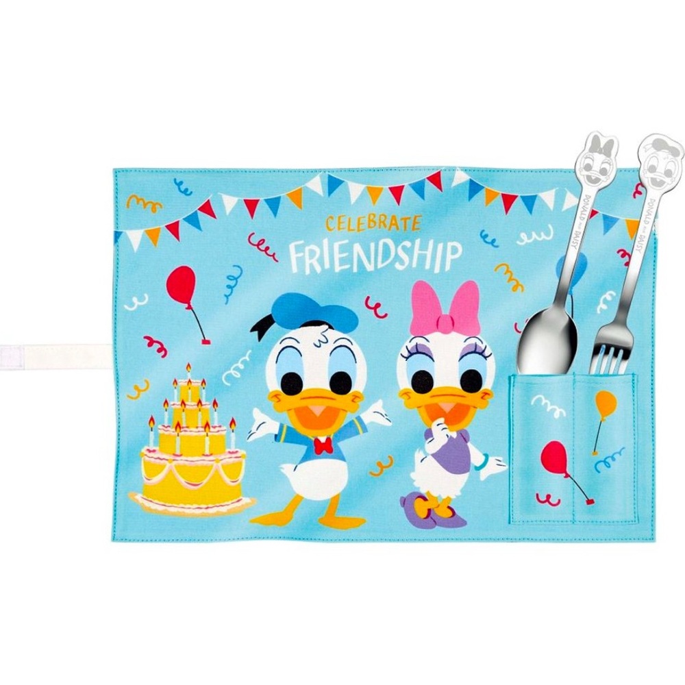BNIB 7-11 Disney Donald and Daisy Duck Table Mat, fork and spoon set